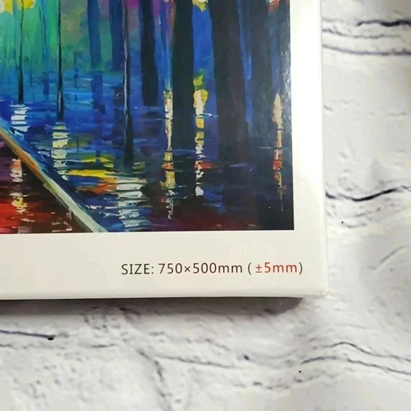 Watercolor Puzzle Rainy Night Walk In Park 1000 Jigsaw Puzzle NWT - Picture 3 of 4